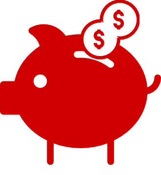 icon of piggy bank with money