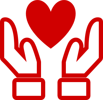 icon of heart in hands