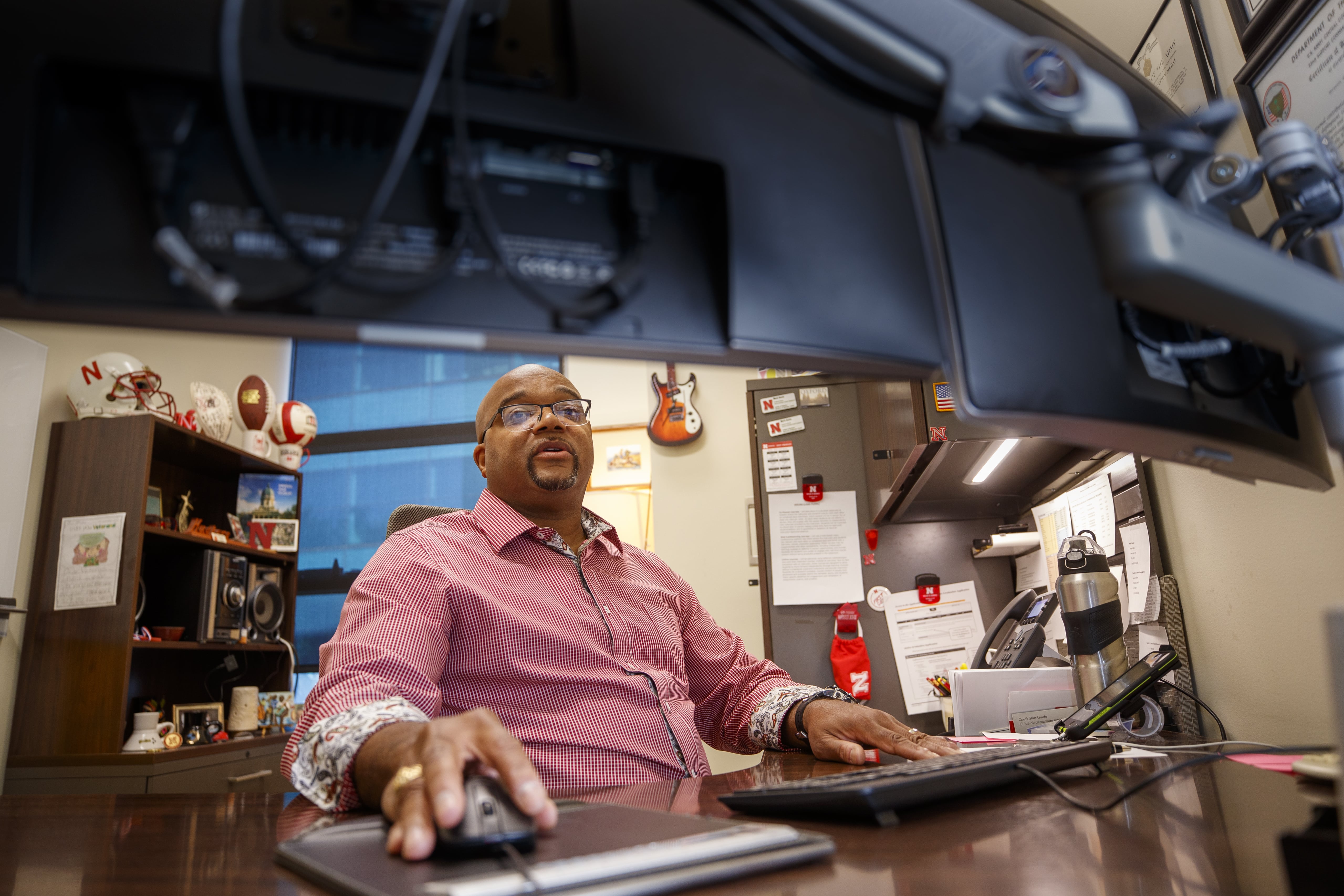 man working on a computer