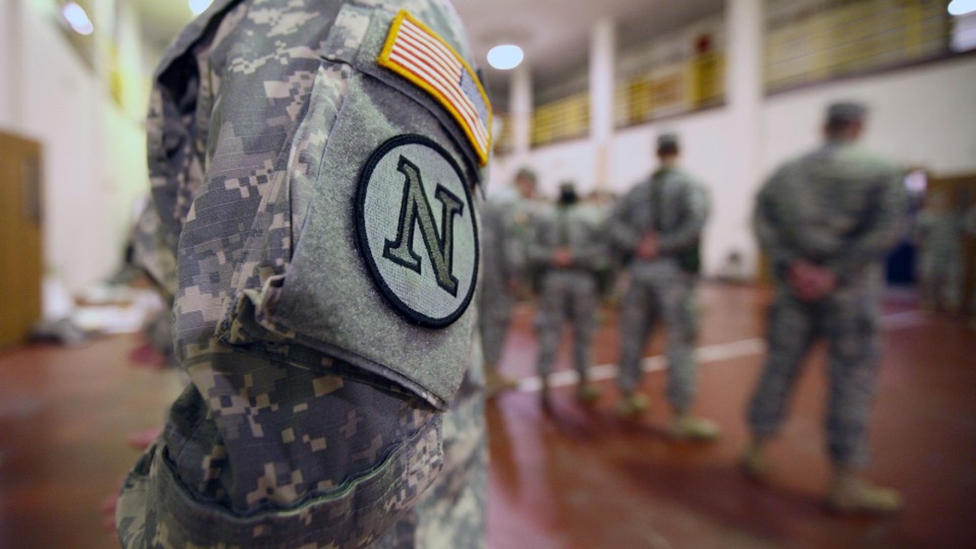 close-up of soldier in uniform