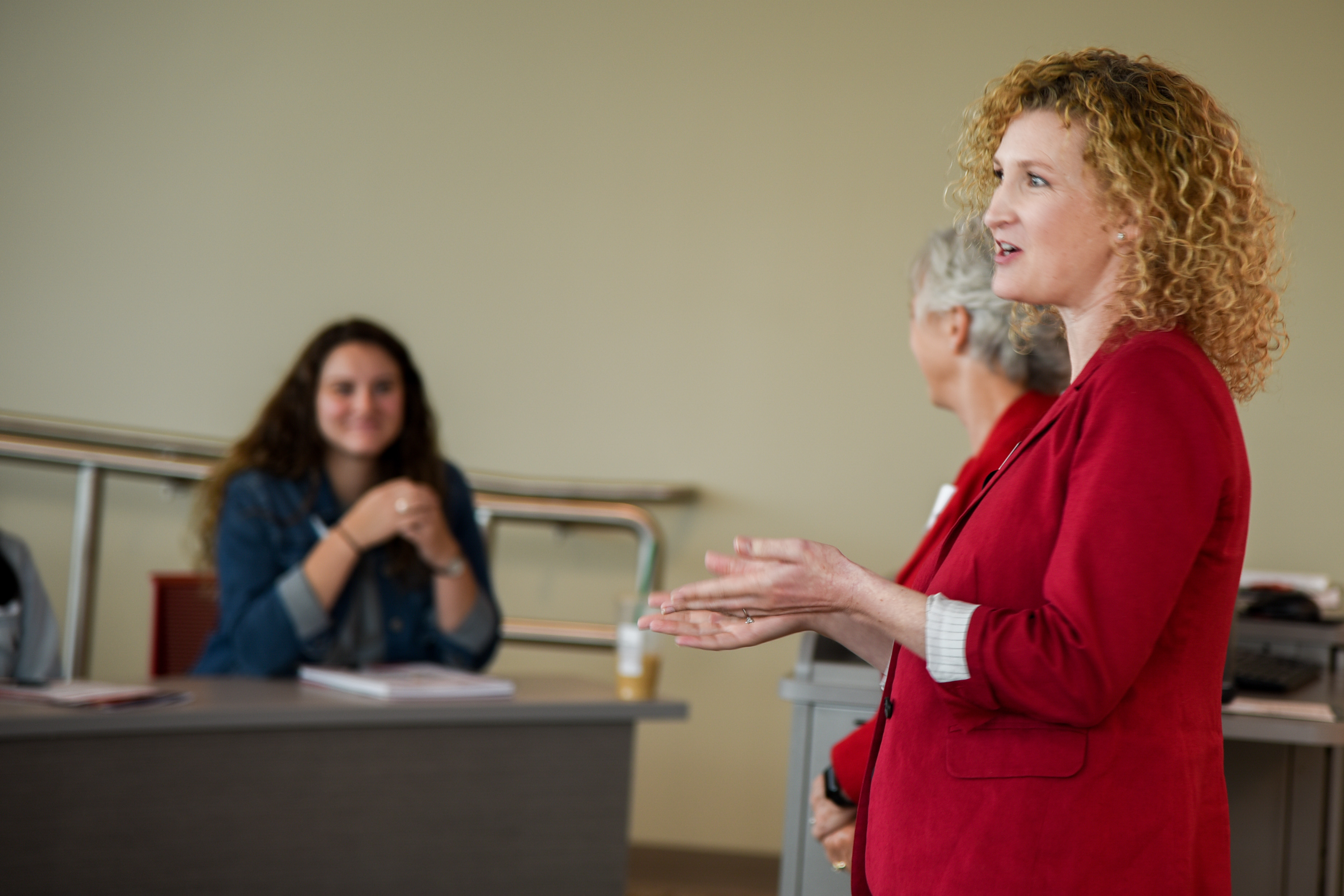 Woman speaking to a group