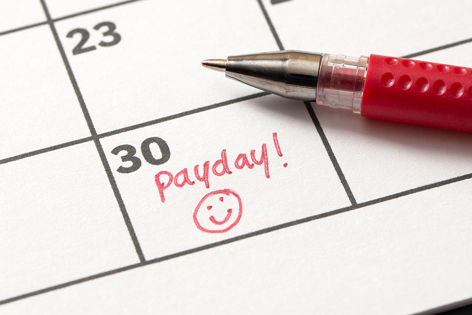 payday! on a calendar