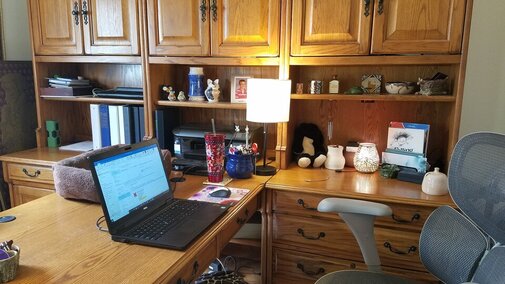 laptop on home desk