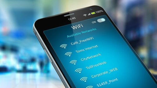 looking at wifi connection on a smartphone
