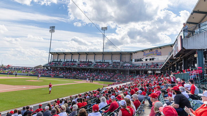 Fans watch a game in Haymarket Park