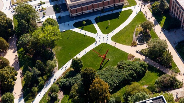 Aerial view of campus