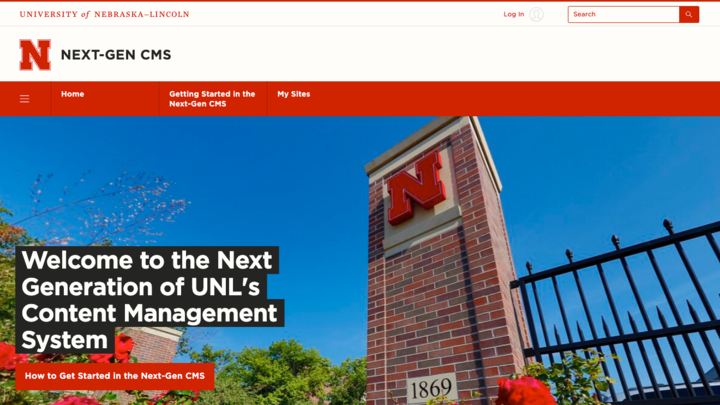 screenshot of next-gen CMS webpage