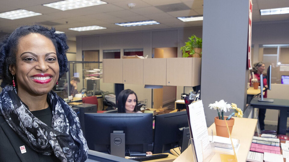 Woman working in an office