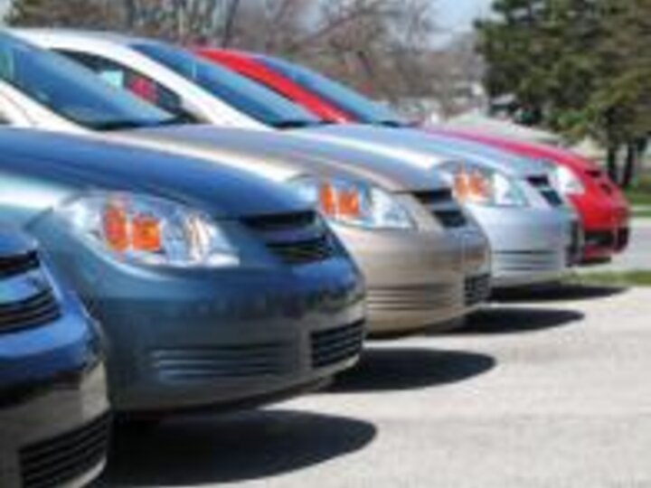 line of parked cars